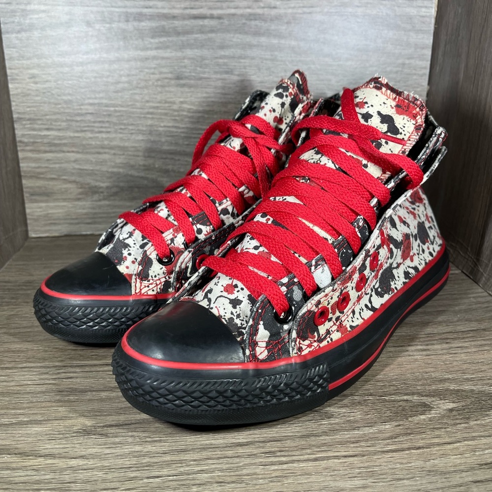 Converse Chuck Taylor All Star Black Red Paint Splatter High Top
